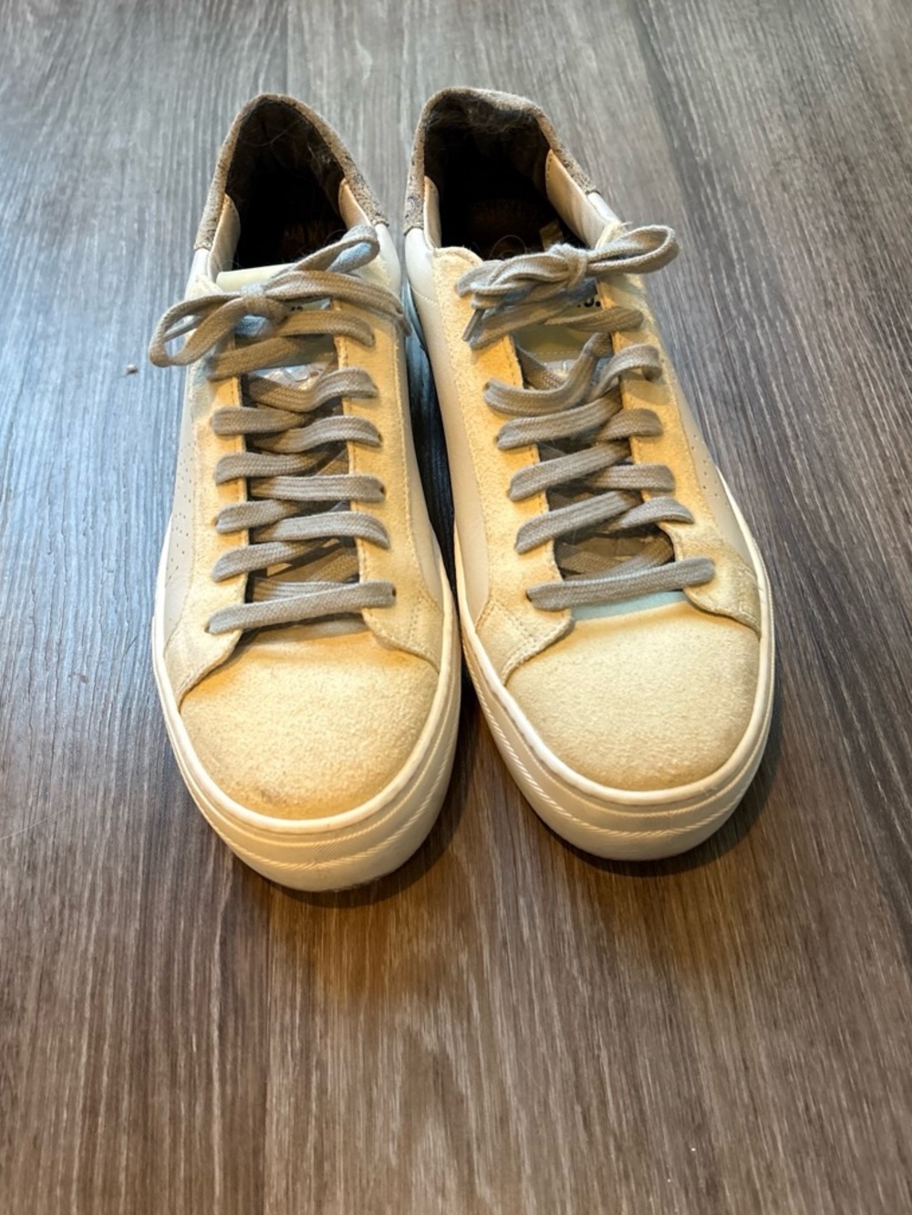 P448 Women’s Cream Suede Low-Top Sneakers